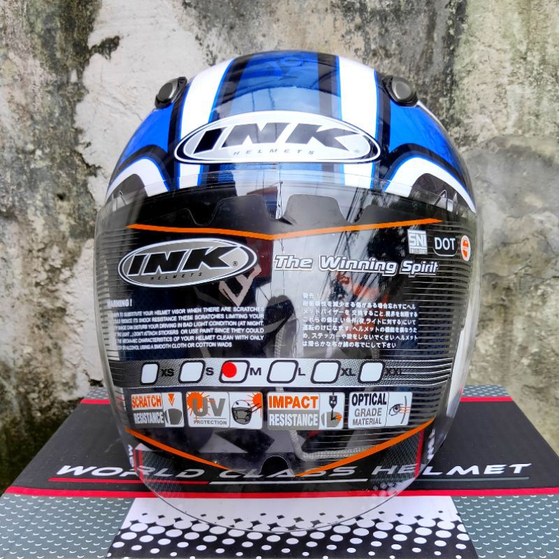 HELM INK CENTRO JET MOTIF #6 WHITE BLUE DAN WHITE RED-2