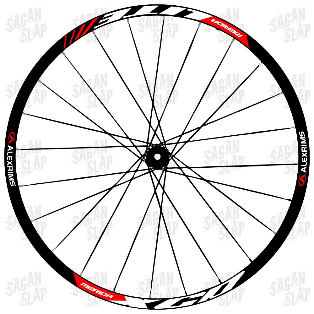 Sticker ALEXRIMS MERIDA XCD LITE MERAH Lebar Stiker 2cm  Decal rim mtb  roadbike 26 27.5 29 700c