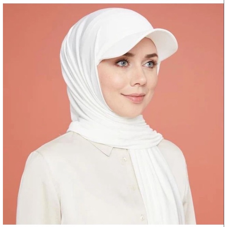 pasmina topi putih lavender