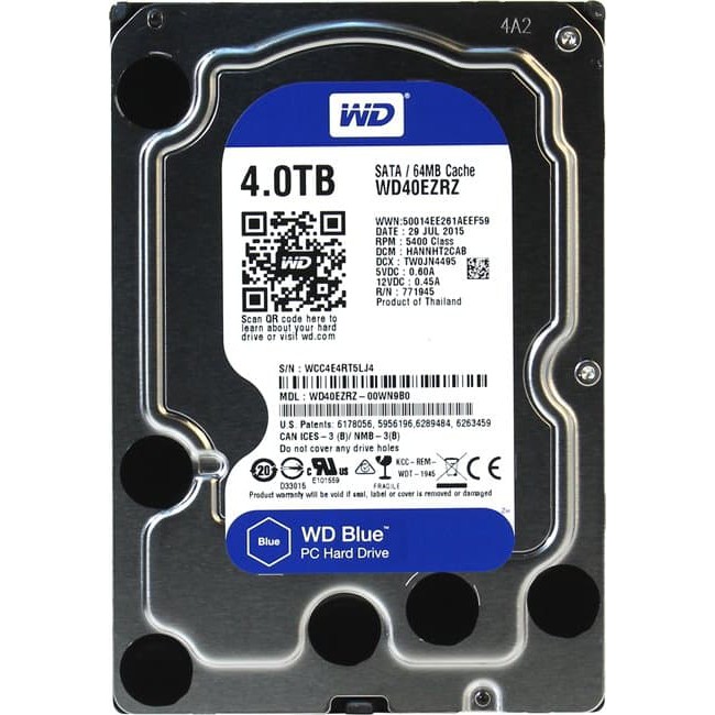 HARDDISK 4 TERA WD BLUE 40EZRZ RESMI