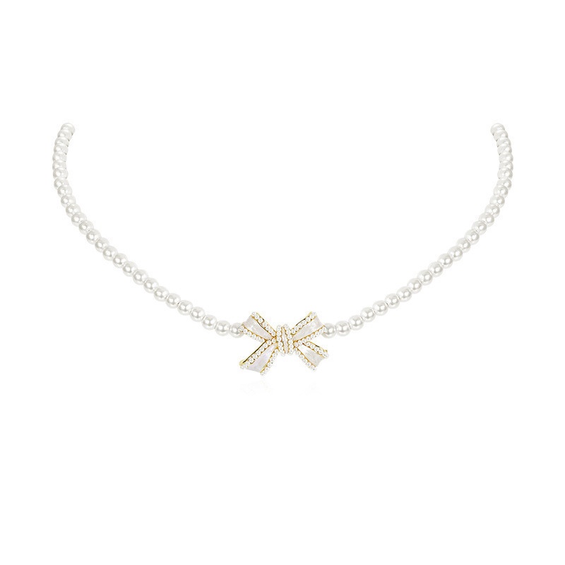 Kalung Rantai Dengan Liontin Kupu-Kupu + Mutiara Elegan Untuk Wanita butterfly