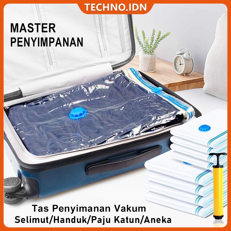 Tas Travel Pakaian Vakum Plastik / Tas Kompresi Penyimpanan Vakum