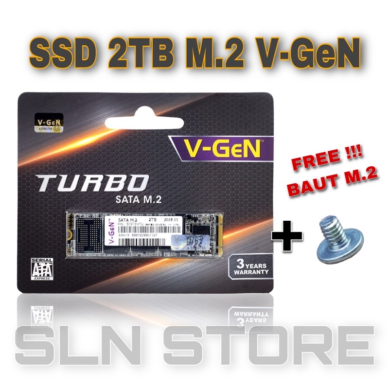 SSD M2 2TB V-GeN Turbo SATA M.2 2280 Solid State Drive Vgen 2 TB