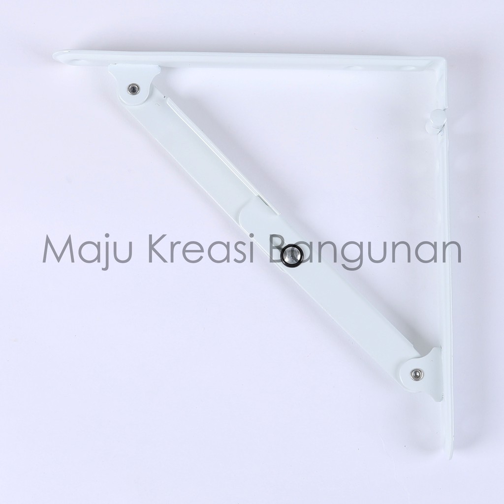 Siku Rak Lipat SOLIGEN 20cm x 20 cm 30cm x 30 cm Folding Shelf Bracket Ambalan Meja Besi Putih