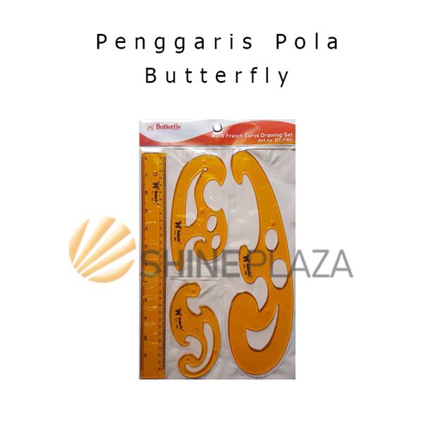 

Jual Penggaris Pola Baju - Mal Pola French Curve Butterfly Set BT-740 Diskon