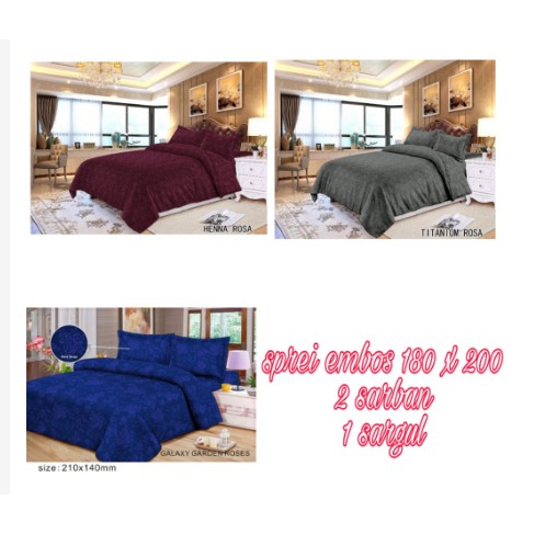 SPREI EMBOS 180 x 200 BAHAN KATUN EMBOS ADEM