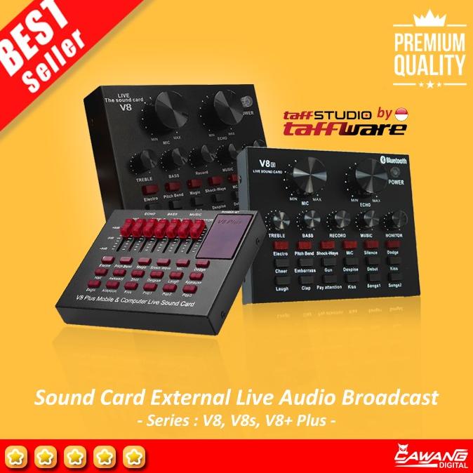 Sound Card Live Broadcast Audio USB External Series V8, V8s, V8+ Plus - V8 Plus