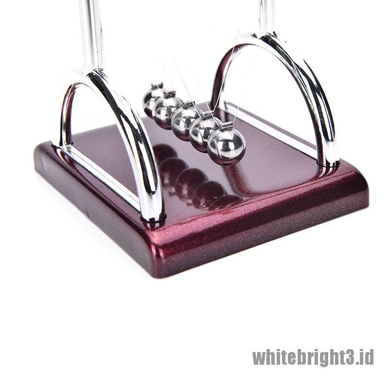 (white3) Newton 's Cradle Balance Ball Bahan Baja Untuk Edukasi Sains Fisika