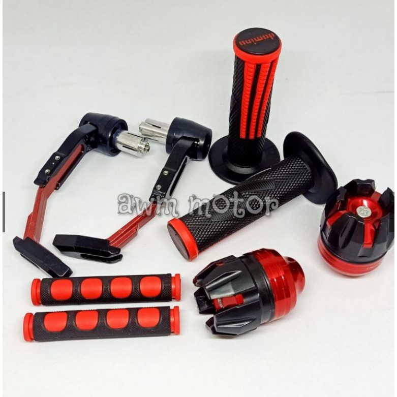 Paket Acc Motor Proguard+Handgrip+Karet Handle+Jalu As Naga Jumbo 4 item Universal Semua Motor