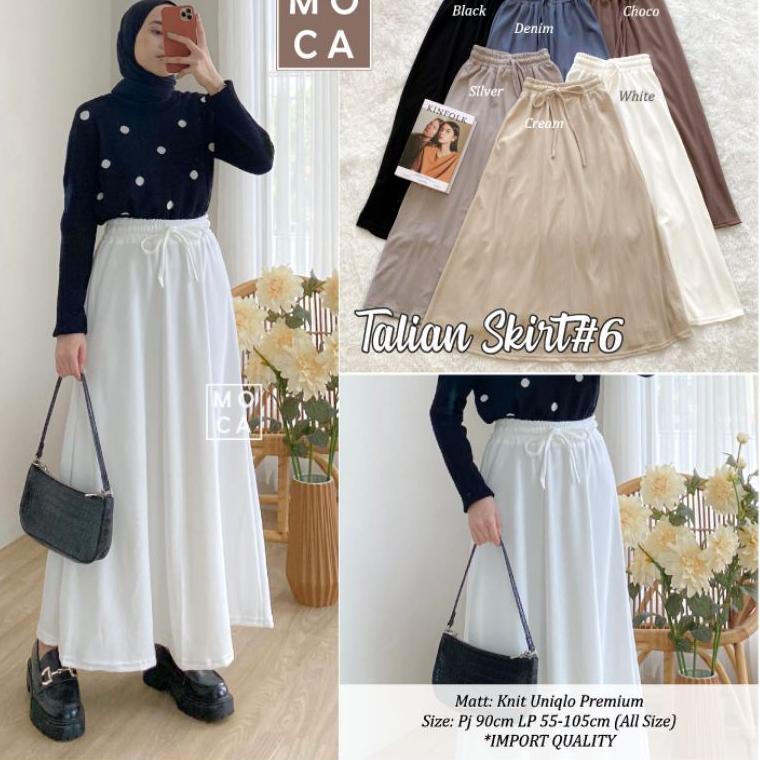 [PROMO 0GM35] Rok Talian Skrit & Yayas Bahan Knit Uniqlo Premium by Moca Murah