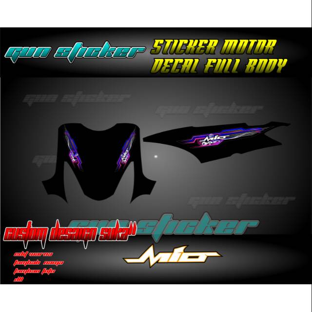 Striping variasi mio sporty ungu biru