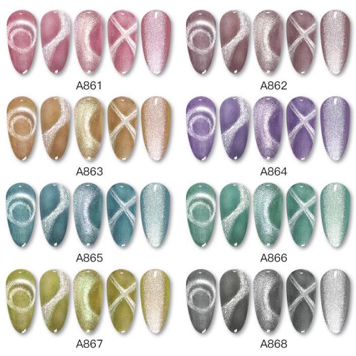 ROSALIND 9D Crystal Cat eye Series Gel Nail Polish UV LED Nail Art / Kutek / Cat Kuku Bagus