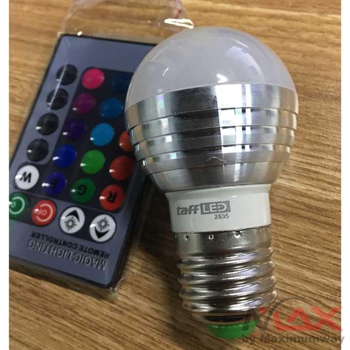 Bohlam RGB dengan Remote 220V 3W E27 LED RGB Multi Warna Lampu Dekorasi 220Volt 3Watt Smart Light Bulb Led Lamp RGBW RGBWW Bluetooth 4.0 APP Music Voice Control / IR Remote Control Home Lighting 16 Color Magic LED Night Light Lamp Dimmable Stage Light 24k