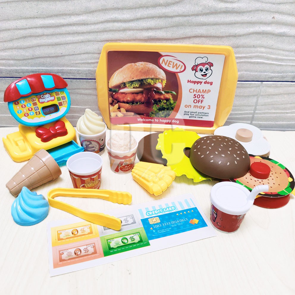 Mini Kitchen Hany Ki Burger Mainan Toko Burger Ice Cream Kasir-kasiran