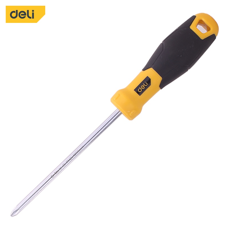 Deli Slotted Screwdriver  /Obeng Plus Minus  Magnet PH2 6x125mm Perkakas EDL636125X