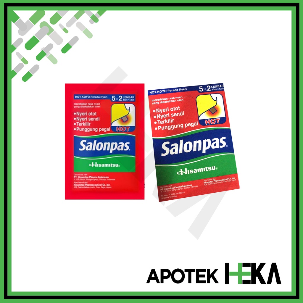 Salonpas Hot Merah Hisamitsu 5x2 Koyo Pereda Nyeri Box isi 10 Sachet (SEMARANG)