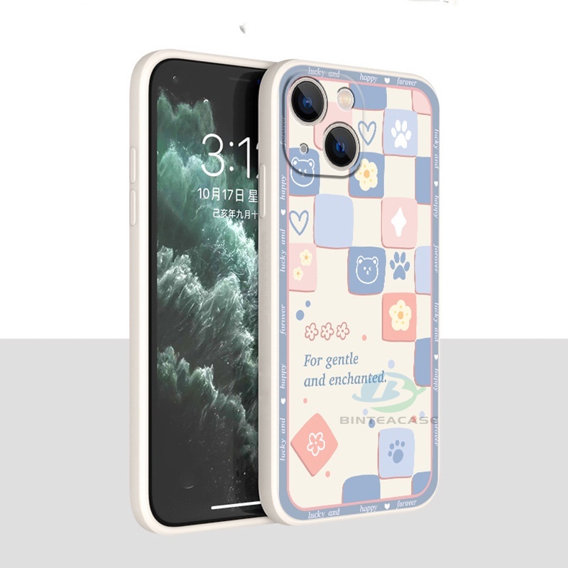 Soft Case Silikon Motif Hati Bunga Cakar Beruang Untuk IPhone 13 Pro Max 11 12 Xr XS 6 6S 7 8 Plus