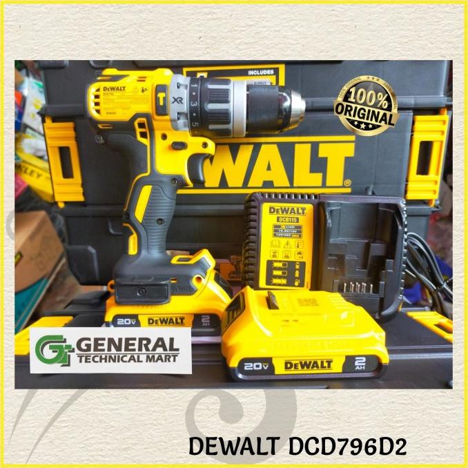 Mesin Bor Baterai Dewalt Dcd796D2 Cordless Hammer Drill Dcd 796 D2 Termurah