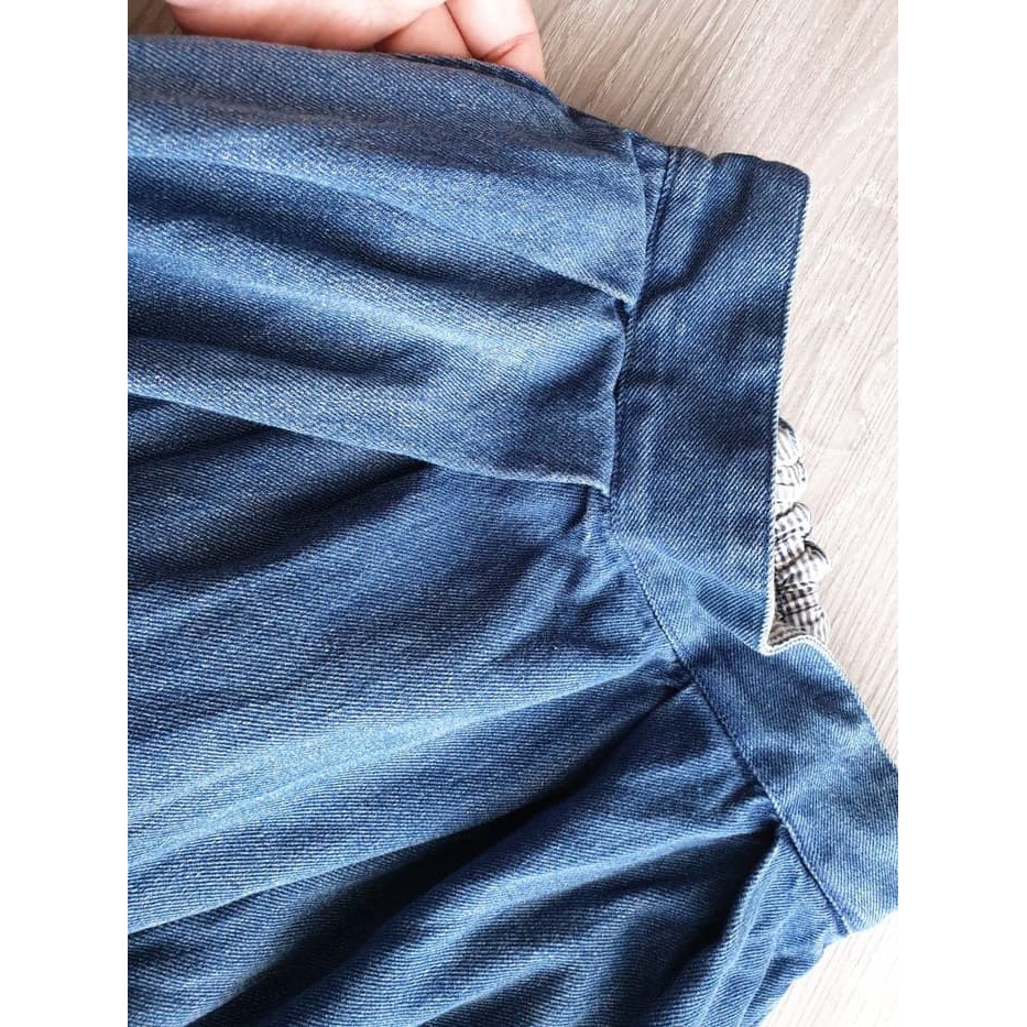 ROK MIDI    GU UNIQLO Midi Denim Skirt Rok Branded Murah    IWAZAH OFFICE