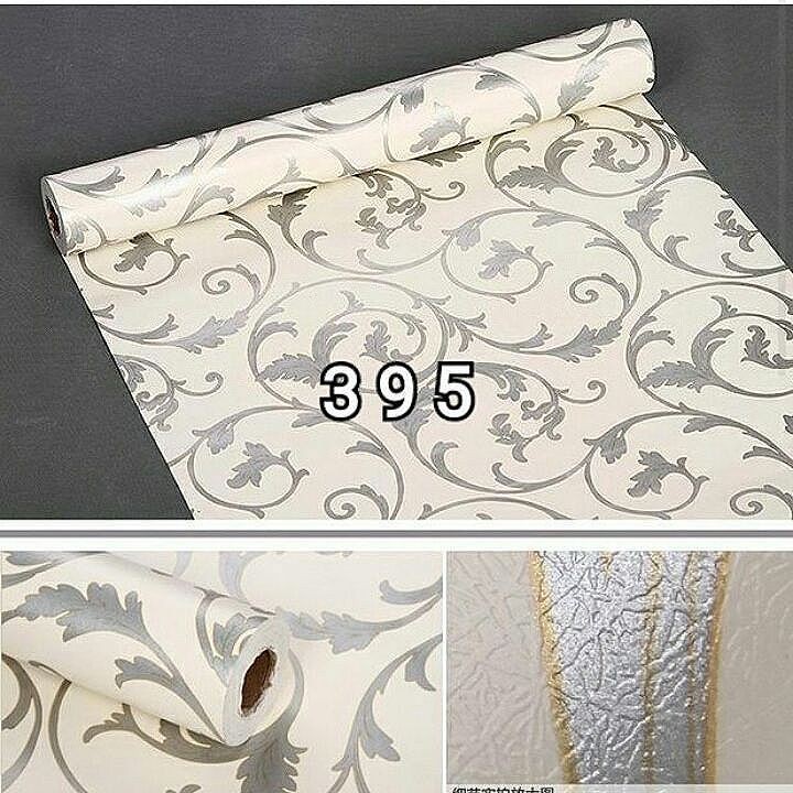 395 WALLPAPER STICKER DINDING MURAH, BATIK CREAM, VINTAGE