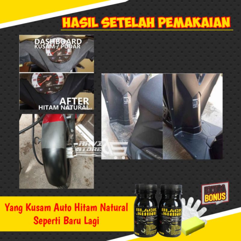 Penghitam Body Kendaraan Permanen Premium Paling Ampuh Untuk Motor Dan Mobil Yang Kusam Pudar Cocok Untuk Trim Restorer Dasboard Spakbor grill Spion Talang Wipper Fender Nemper Bagian Interior Atau Exterior Spion Gratis Ongkir COD