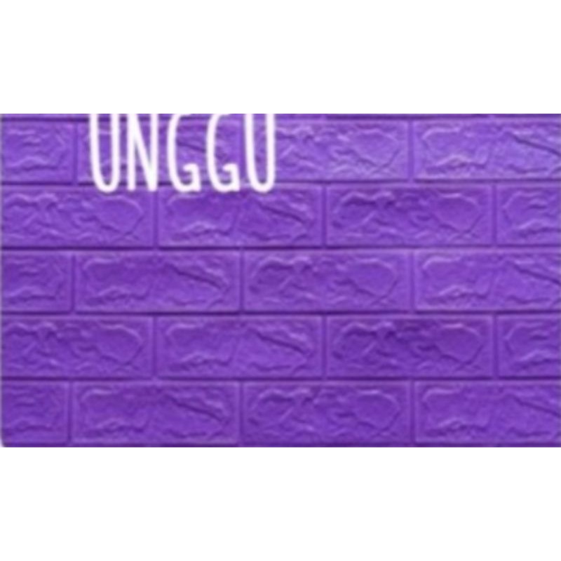 Wallpaper Bata 3D Foam 70x77cm BrickFoam Premium Warna-Ungu tua
