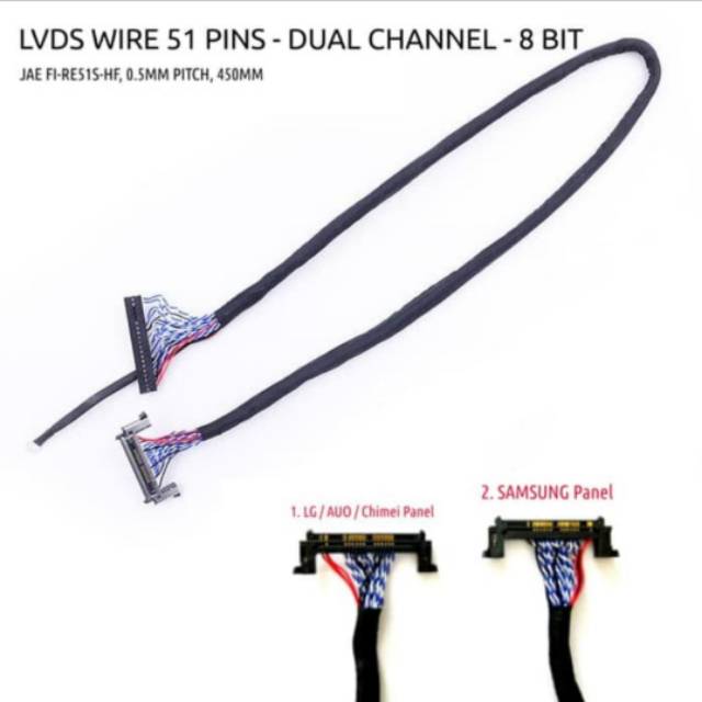 Cable LVDS 51pin 2ch 8 bit FHD