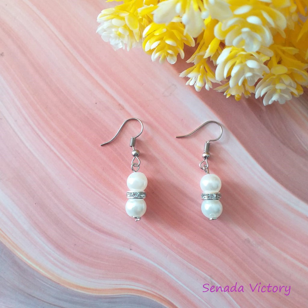 Senada Victory Anting Stylish Dua Mutirara Aksesoris Wanita SVA010