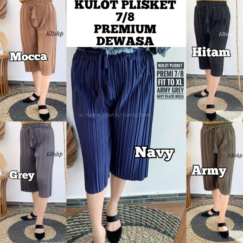 Celana Kulot Plisket Pendek 7 8 Premium