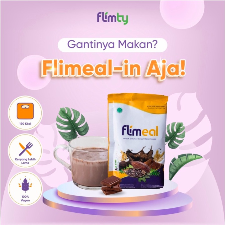 Flimeal Sachet Makanan Rendah Kalori Coklat Meal Replacement Flimeal by Flimty