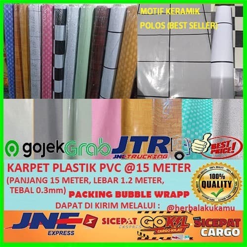 TIKAR-KARPET- JUAL KARPET LANTAI PLASTIK PVC 1 ROLL 15 METER | GOJEK & GRAB | -KARPET-TIKAR.
