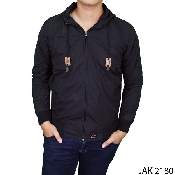 jaket parasut pria keren Parasut Hitam – JAK 2180