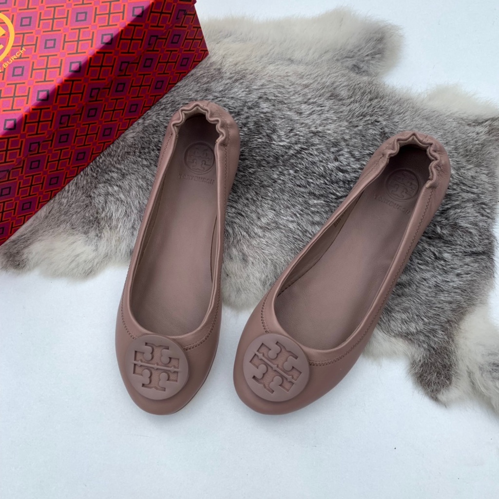 TORY BURCH  Sheepskin Double T LOGO Flat Ballet Shoes Women's Shoes