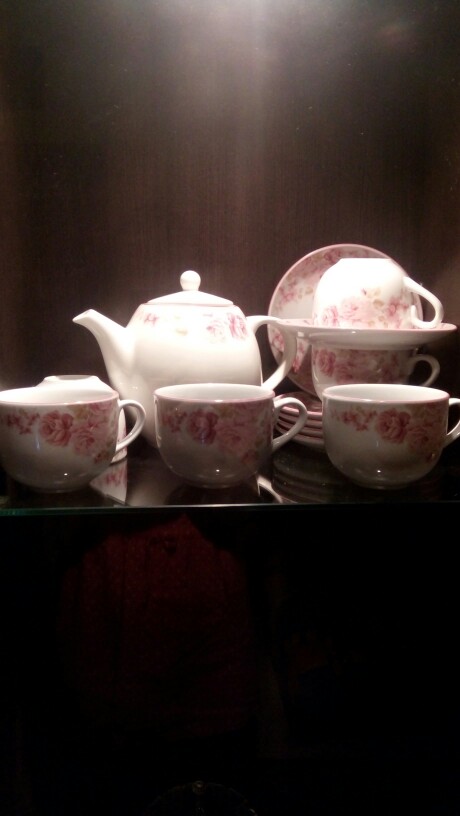 Teko Keramik / Teko Teh / Teko Motif / Tea Pot Pink Rossie Siera Kpc-03tp