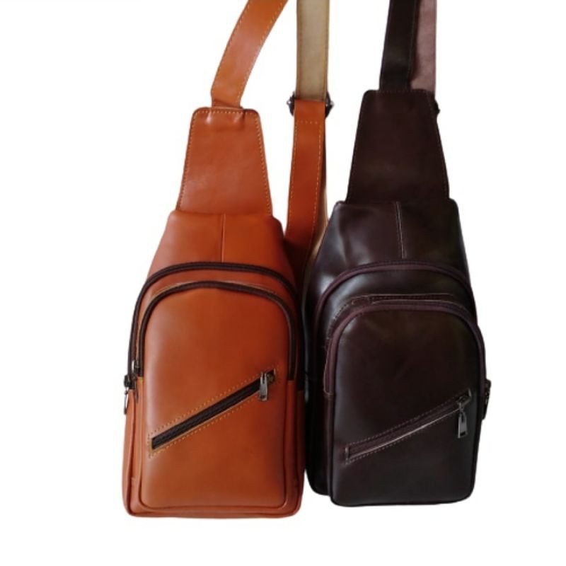 Tas Pinggang HP Selempang Kulit Asli Pull Up Premium