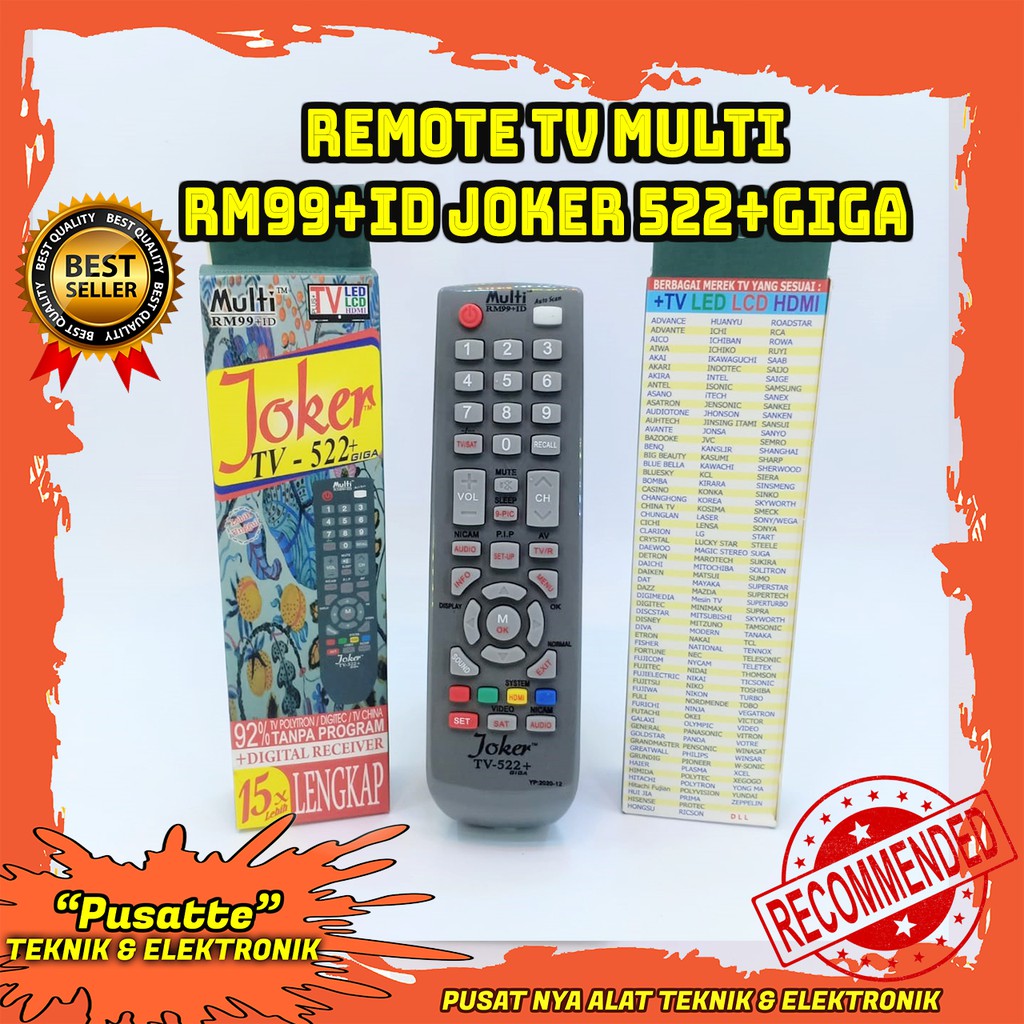 Remote TV Multi RM99+ID Joker 522+Giga