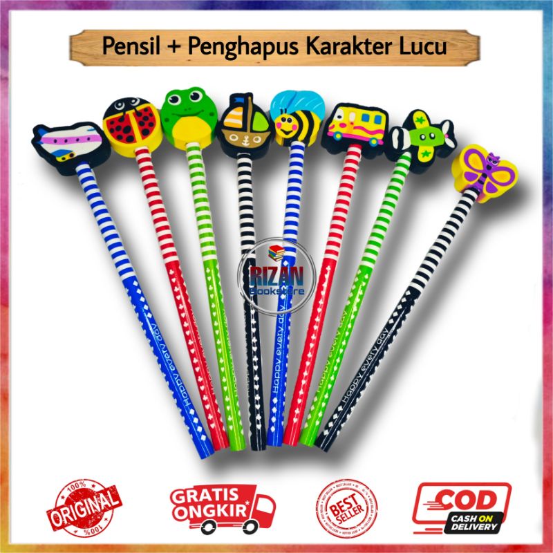 

Pensil + Penghapus Karakter Lucu