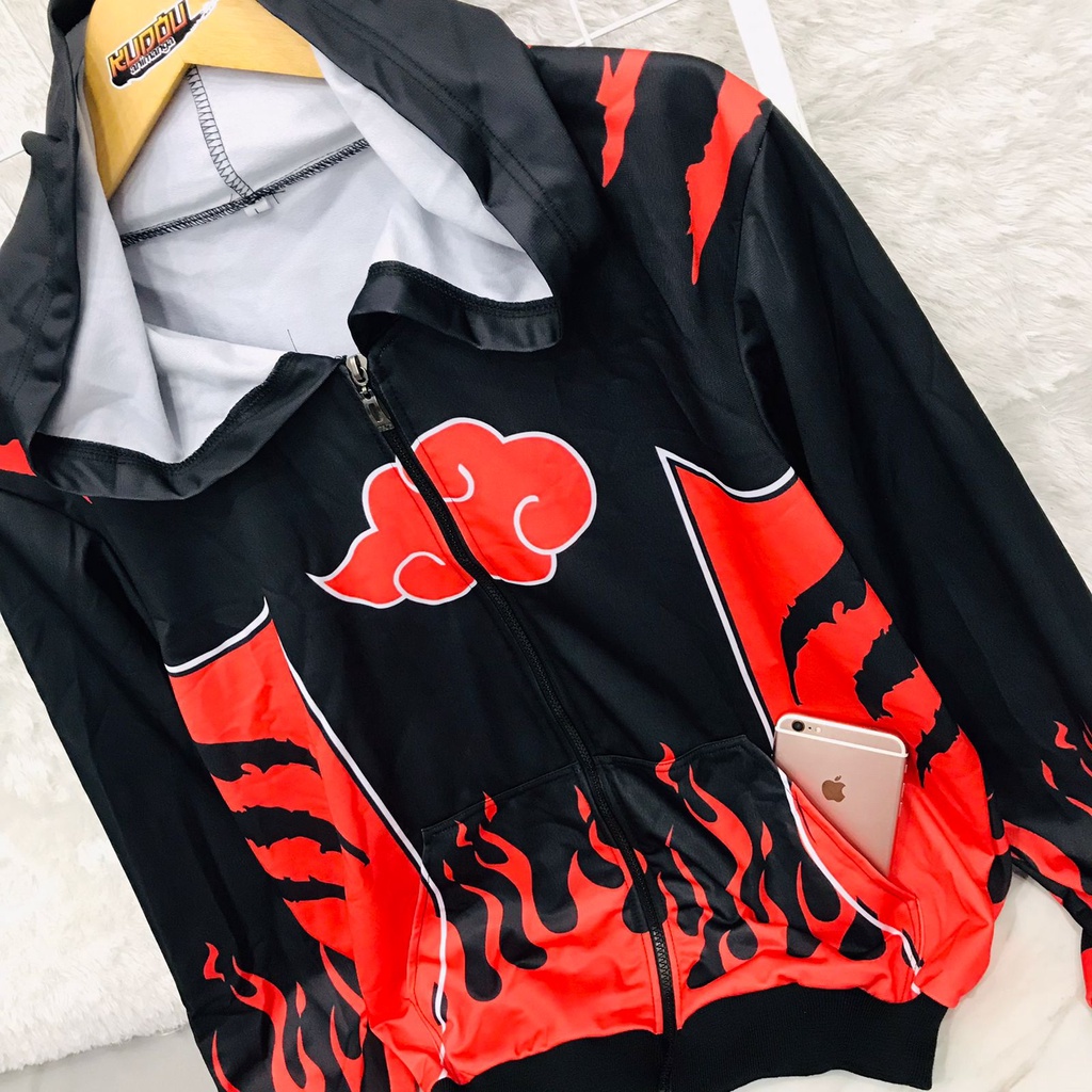 Jaket Akatsuki Fire Anti Village Fullprint Anime Manga Naruto Premium Unisex