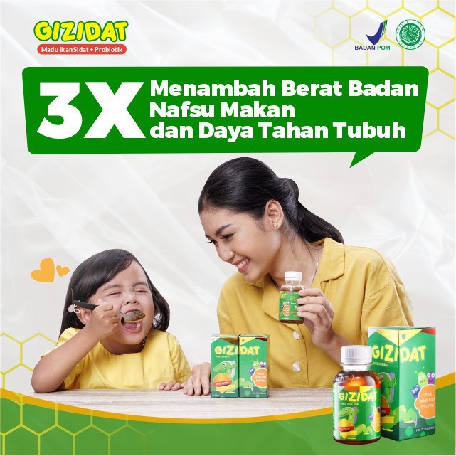 GIZIDAT Original Asli Vitamin Penambah Nafsu Makan Anak & Penggemuk Berat Badan Untuk Menjadi Bayi S