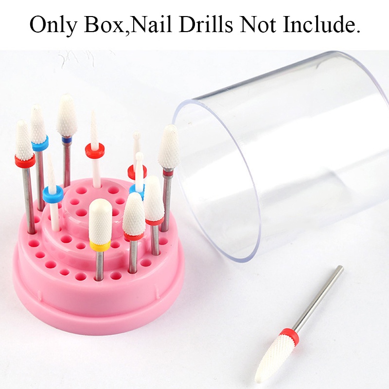 Stand Holder Display Penyimpanan Kepala Bor Bits 48 Lubang Tahan Debu Tahan Lembab Hemat Ruang Untuk Nail Art