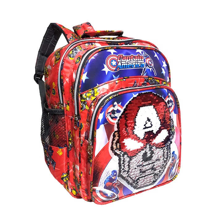 Tas Anak Ransel SEQUIN / USAP karakter CAPTAIN AMERICA Sekolah SD