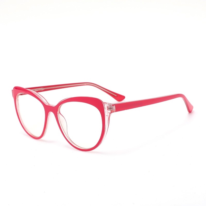 (YUZHU) Kacamata Frame Bulat Model Cat Eye Lensa Warna Permen TR90