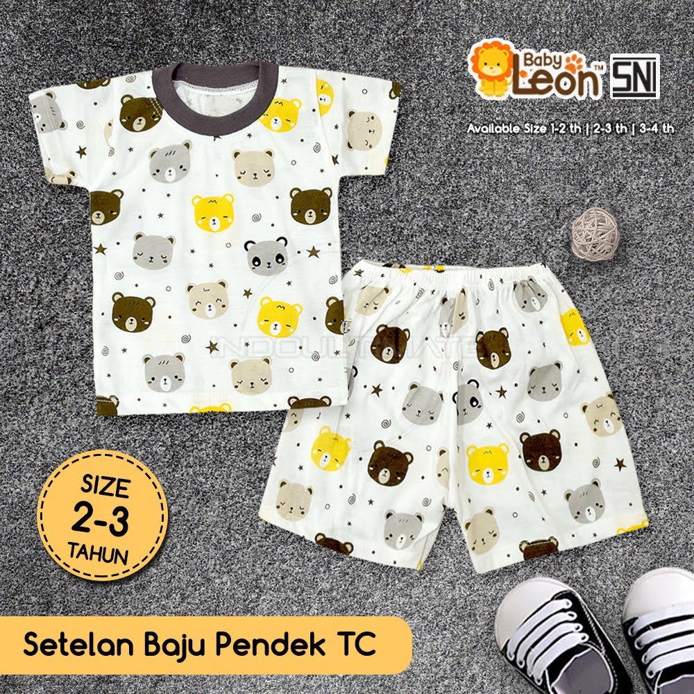 BABY LEON 2in1 Setelan Baju + Celana Pendek Bayi SBJ-70SK Baju Kaos Bayi Baru Lahir Baju Tidur Bayi