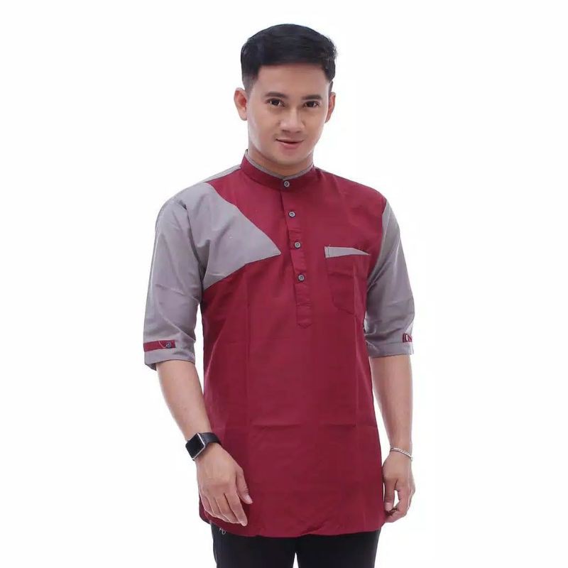 Baju Koko Kurta Dewasa Lengan Pendek Material Catton  Adem Serap Keringat