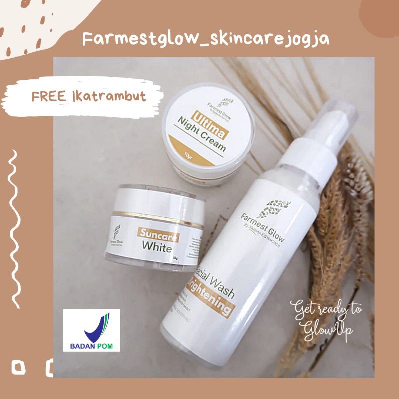 Farmest Glow by Farma Esthetics Paket Hemat Ultima | Skincare Flek Hitam Kerutan | Aman BPOM
