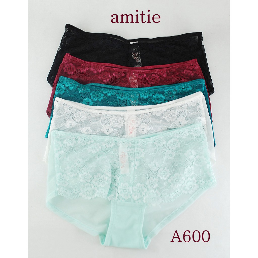 Celana Dalam Wanita Panty Brukat Lace Renda  AMITIE  size S Model Boyshort Underwear  A600