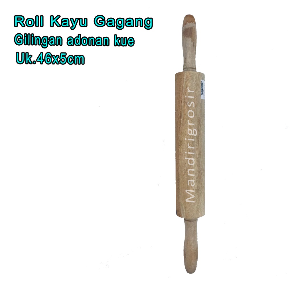 Gilingan adonan kue *Roll Kayu Gagang * Polos * Uk.46x5cm