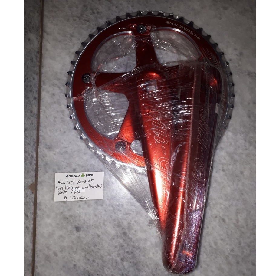 ALL CITY Crank Set 46T Red Anodized - Arm 165mm - BCD 144mm - ORIGINAL
