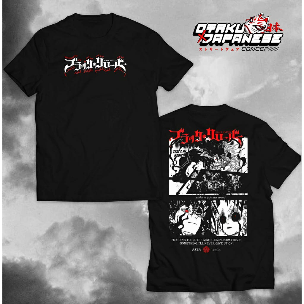 Kaos Distro Streetwear Anime Black Clover Asta and Liebe