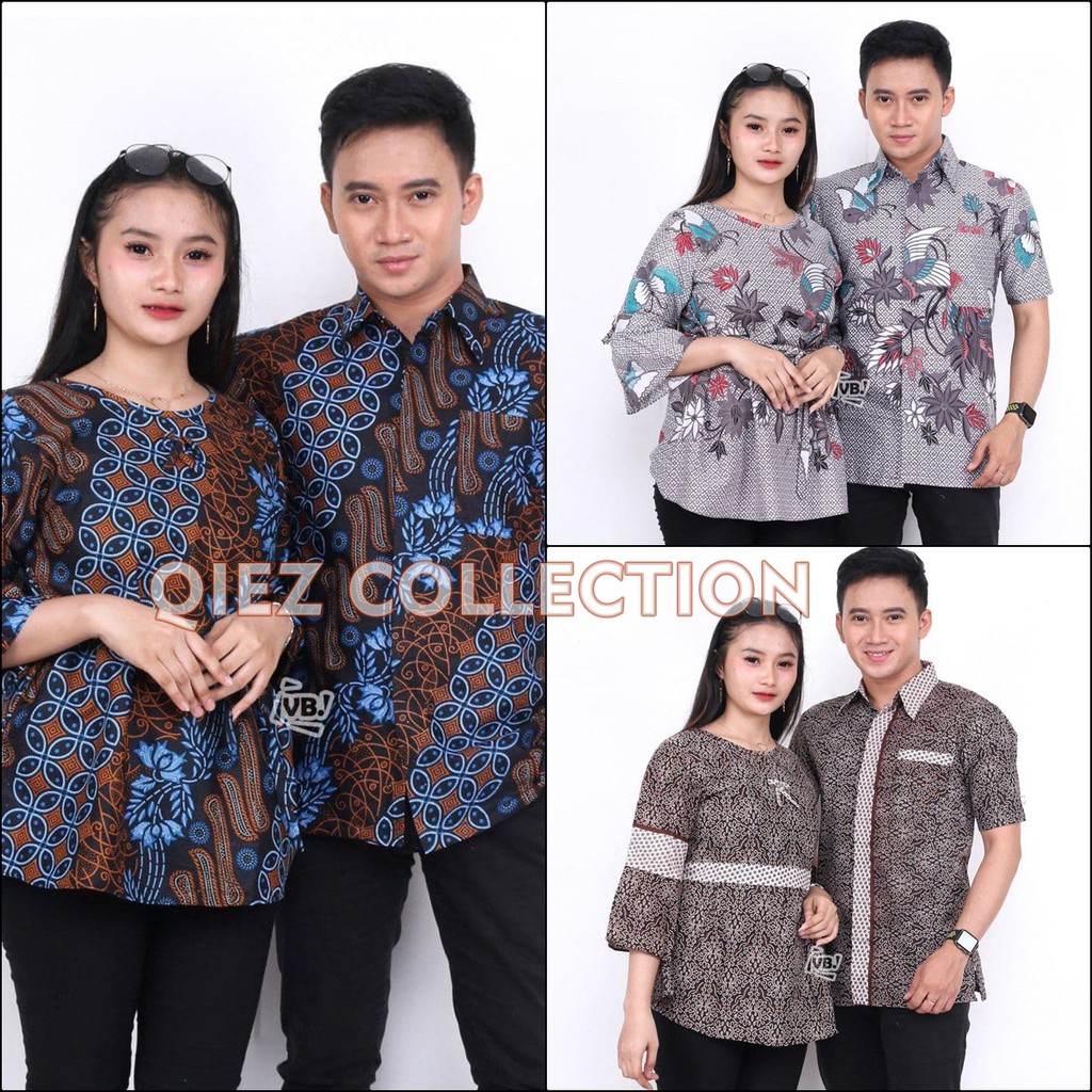 COUPLE BATIK DEWASA | HEM BATIK PRIA LENGAN PENDEK | TUNIK WANITA